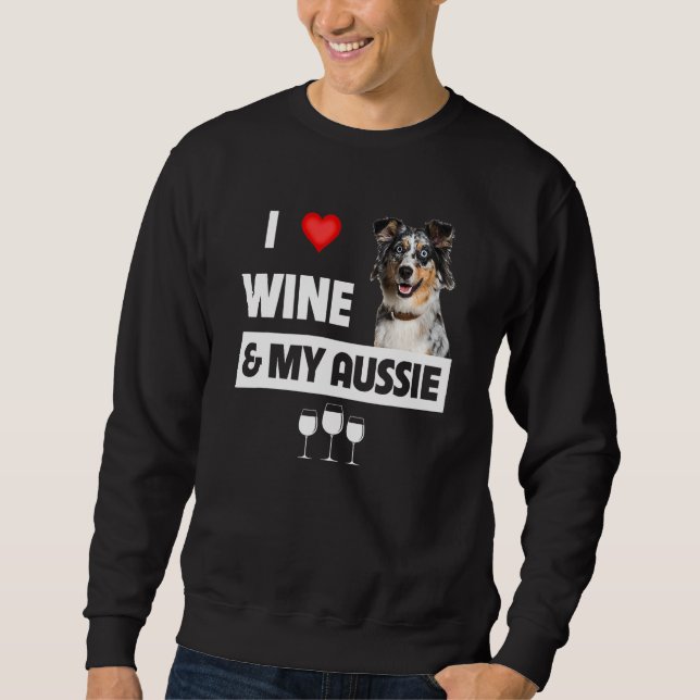 Sweatshirt J'Aime Le Vin Et Mon Aussie Maman Papa Australien  (Devant)