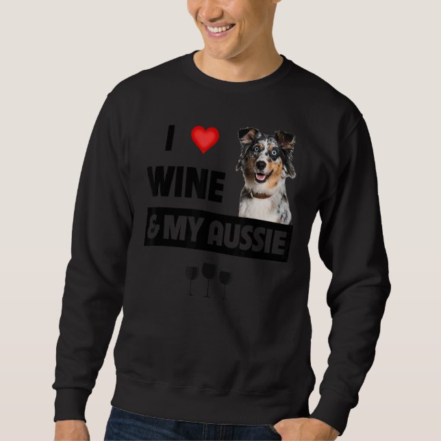 Sweatshirt J'Aime Le Vin Et Mon Aussie Maman Papa Australien  (Devant)