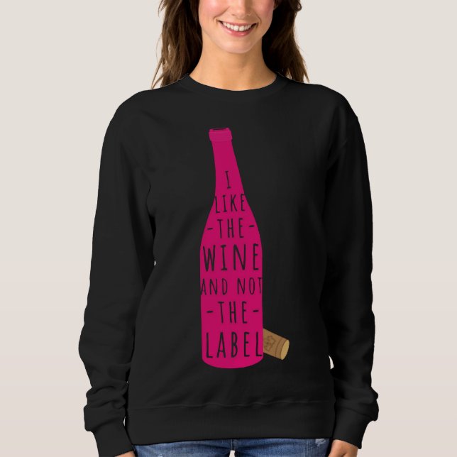 Sweatshirt J'Aime Le Vin Et Non Le Étiquette (Devant)