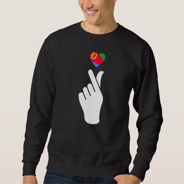 Sweatshirt J'Aime L'Erythrée Avec Le Drapeau De L'Erythrée Da (Devant)