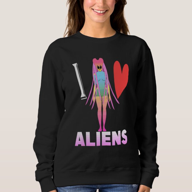 Sweatshirt J'aime les aliens  Science-fiction (Devant)