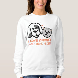 Sweatshirt j'aime les animaux plus que les gens