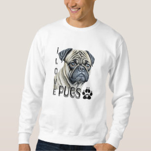 Sweatshirt J'aime les Carlins   Propriétaires de chiens migno
