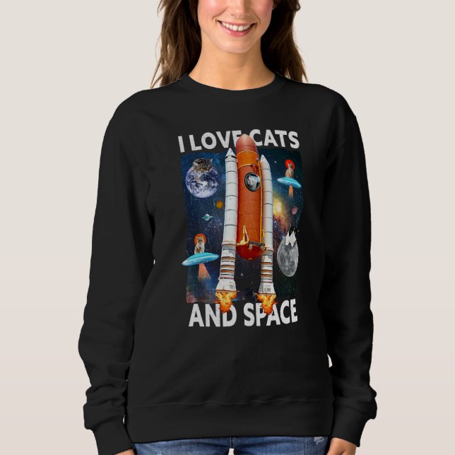 Sweatshirt J'Aime Les Chats Et L'Espace Chat & Espace (Devant)