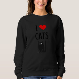 Sweatshirt J'aime les chats Je cœur chats Amateur de chats Gr