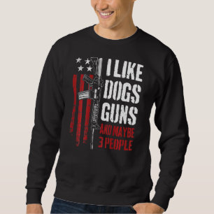 Sweatshirt J'aime les chiens de chasse et peut-être 3 personn