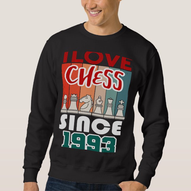 Sweatshirt J'aime les échecs depuis 1993 (Devant)