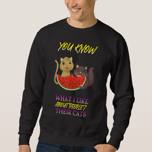 Sweatshirt J'Aime Les Gens Leurs Chats Drôle (Devant)