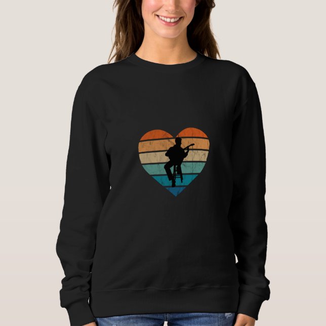 Sweatshirt J'Aime Les Guitaristes Avec La Guitare Acoustique (Devant)