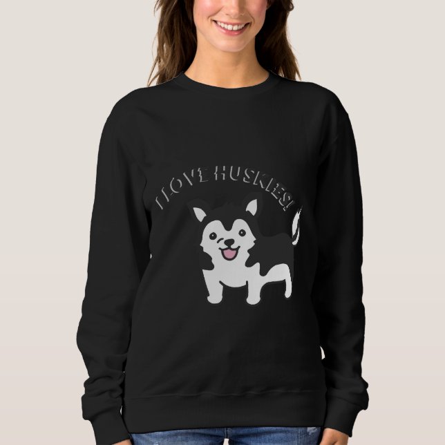 Sweatshirt J'Aime Les Huskies ! (Devant)