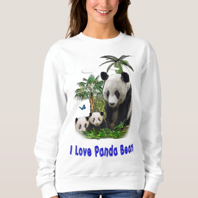 Sweatshirt J'aime les ours de panda (Devant)