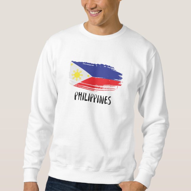 Sweatshirt J'aime les Philippines avec un drapeau (Devant)
