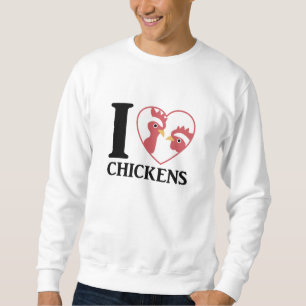 Sweatshirt J'Aime Les Poulets Mignons Dans Le Coeur Du Coeur