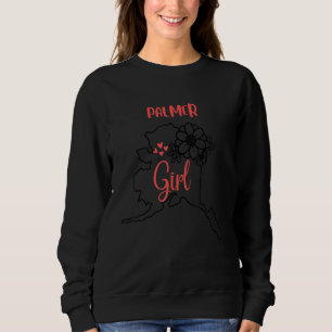 Sweatshirt J'aime l'État de l'Alaska Fleur Contour Palmer Vil