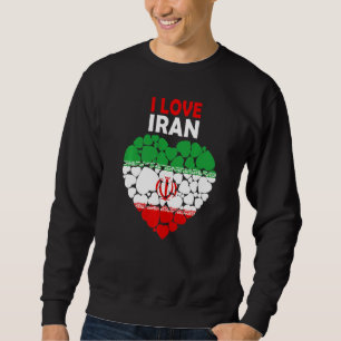 Sweatshirt J'Aime L'Iran Fier D'Être Le Drapeau Iranien Iran