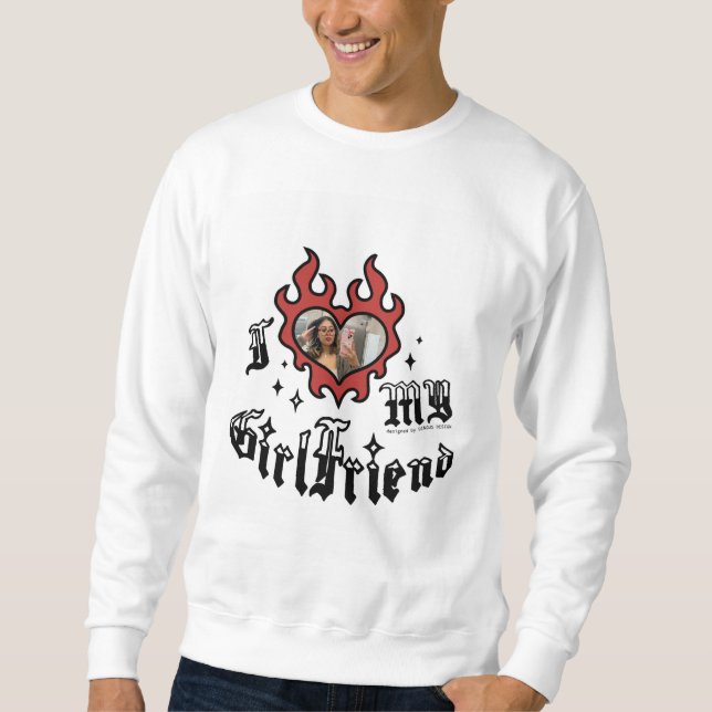 Sweatshirt J'aime ma copine - Rouge - DingusDesign (Devant)