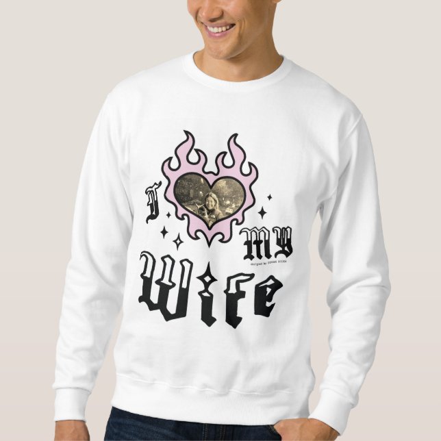 Sweatshirt J'aime ma femme - Rose - DingusDesign  (Devant)