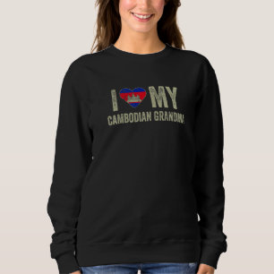 Sweatshirt J'aime ma grand-mère cambodgienne Famille du drape