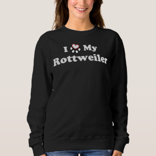 Sweatshirt J'aime ma patte de chien de coeur Rottweiler