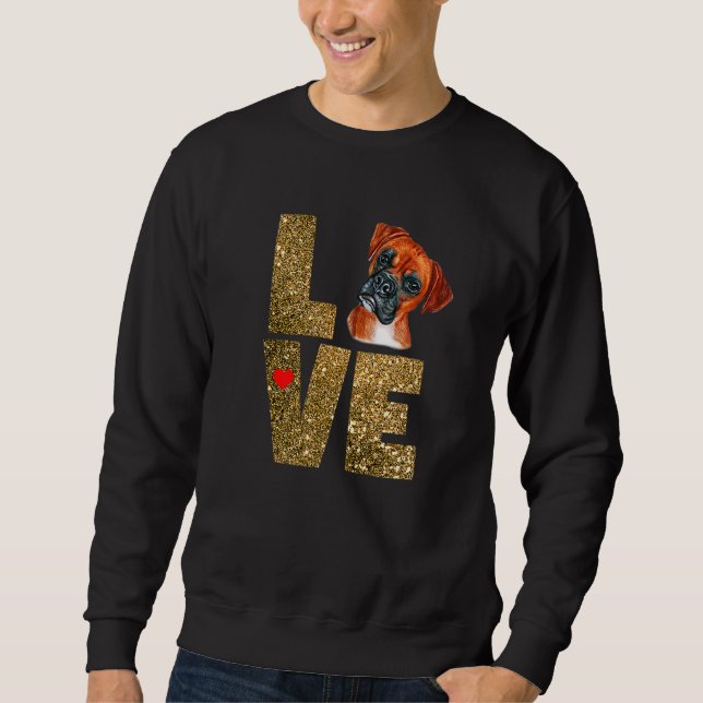 Sweatshirt J'Aime Ma Race De Chien De Boxer (Devant)