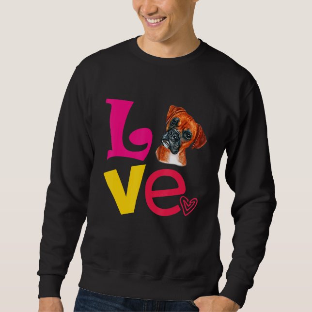 Sweatshirt J'Aime Ma Race De Chien De Boxer (Devant)