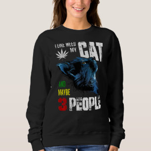 Sweatshirt J'Aime Maimer Mon Chat Et Peut-Être 3 Personnes