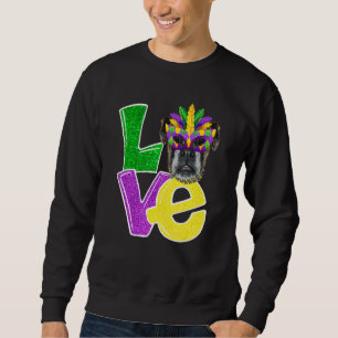 Sweatshirt J'Aime Mardi Gras Costume Boxer Chien Chien Chien 