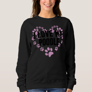 Sweatshirt J'Aime Mes Poodle Heart Paws