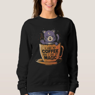 Sweatshirt J'Aime Mon Café Comme Ma Magie Chouette Sorcière C