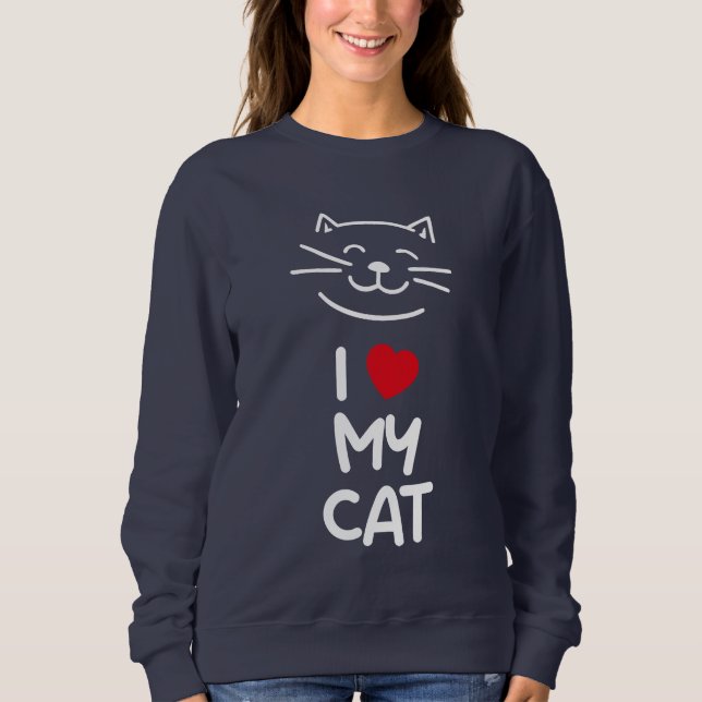 Sweatshirt J'aime mon chat (Devant)