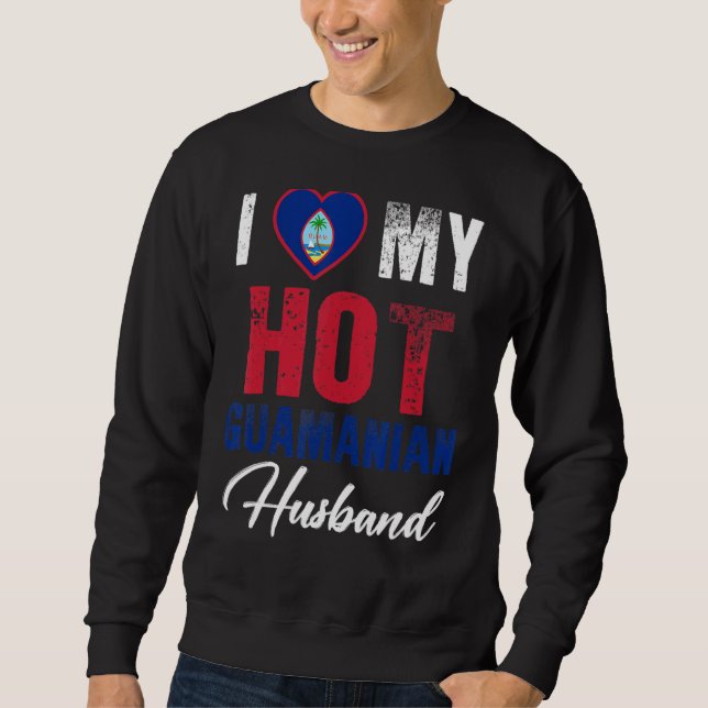 Sweatshirt J'Aime Mon Chaud Mari Guaméen Relation Mignonne (Devant)