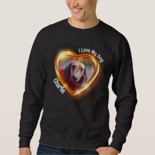 Sweatshirt J'aime mon chien animal familier cœur lumineux