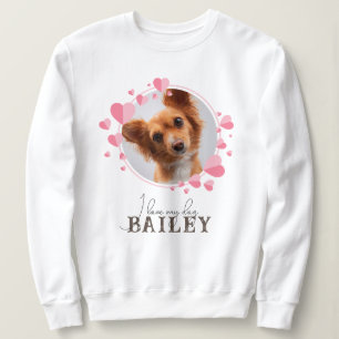 Sweatshirt J'aime mon chien / Cat Citation avec photo et nom 