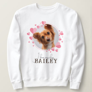 Sweatshirt J'aime mon chien / Cat Citation avec photo et nom