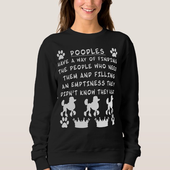 Sweatshirt j'aime mon chien de caniche (Devant)
