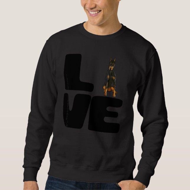 Sweatshirt J'aime mon chien Doberman Pinscher (Devant)