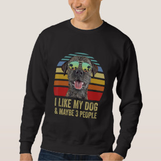 Sweatshirt J'aime mon chien et peut-être 3 personnes Border