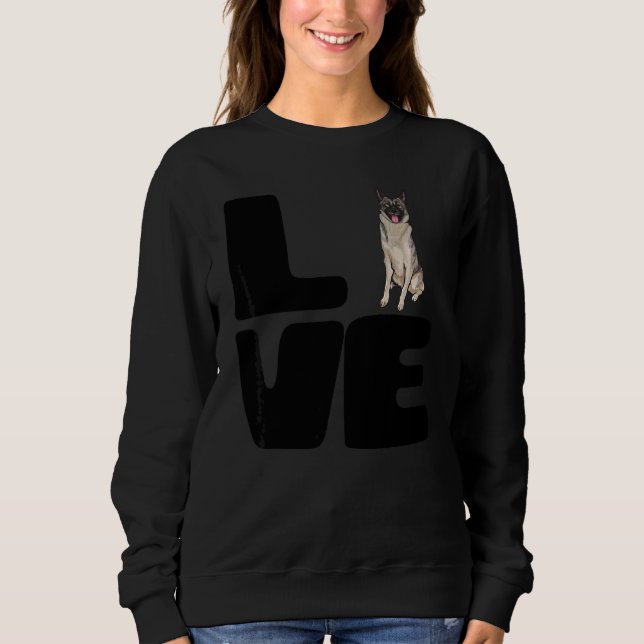 Sweatshirt J'aime mon chien norvégien Elkhound (Devant)