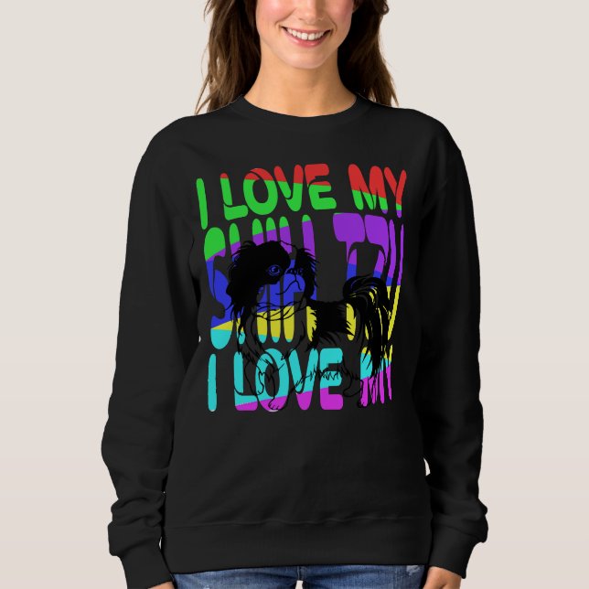 Sweatshirt J'Aime Mon Chien Shihtzu (Devant)