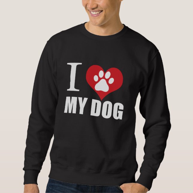 Sweatshirt J'aime mon chien T-shirt (Devant)