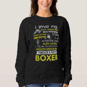 Sweatshirt J'Aime Mon Chiot Boxer Butt Wiggling Funny Boxer D