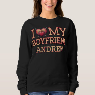 Sweatshirt J'aime mon coeur de baseball de copain