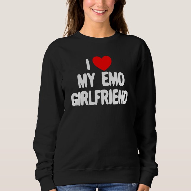 Sweatshirt J'Aime Mon Emo Girlfriend Coeur Rouge J'Aime Mon E (Devant)