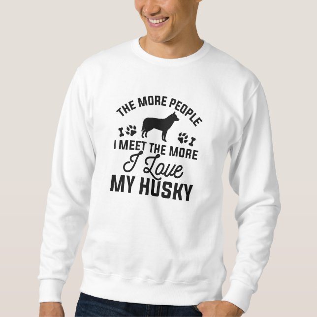 Sweatshirt J'Aime Mon Husky (Devant)