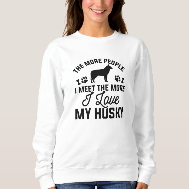 Sweatshirt J'Aime Mon Husky (Devant)
