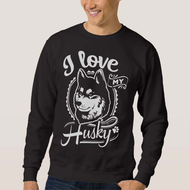 Sweatshirt J'Aime Mon Husky (Devant)