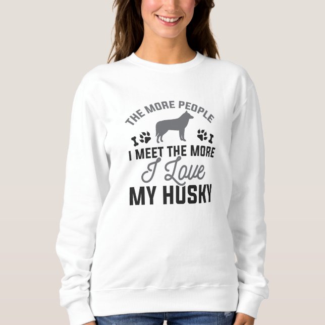 Sweatshirt J'Aime Mon Husky (Devant)