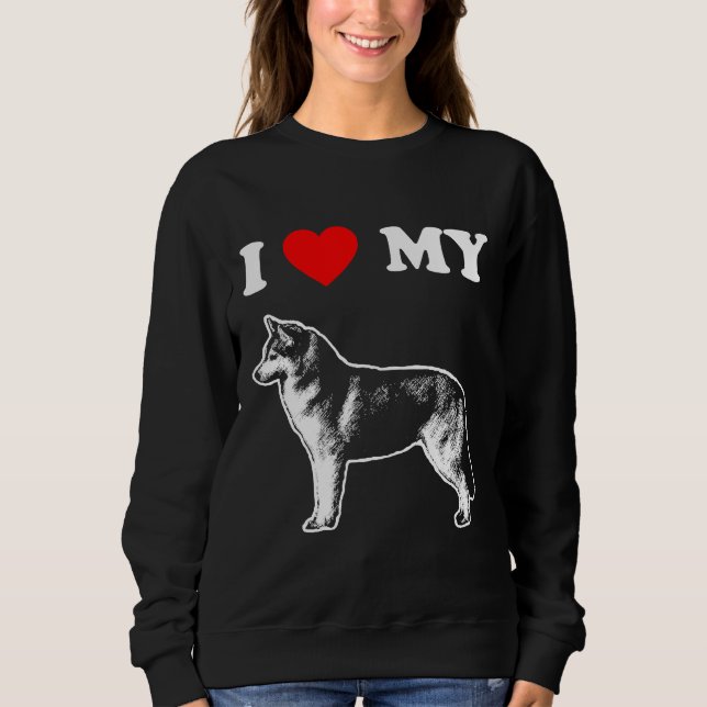 Sweatshirt J'Aime Mon Husky (Devant)