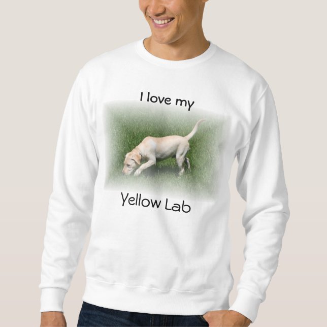Sweatshirt J'aime mon laboratoire jaune (Devant)