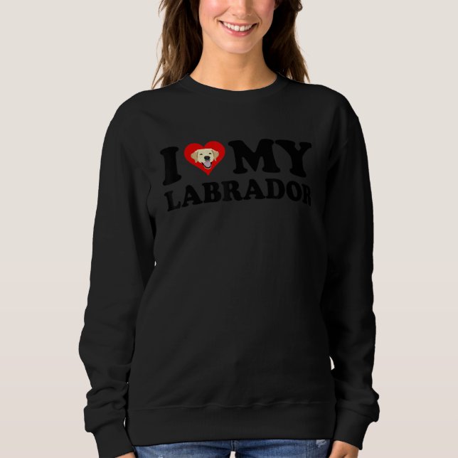 Sweatshirt J'aime mon Labrador Retriever Labrador jaune migno (Devant)